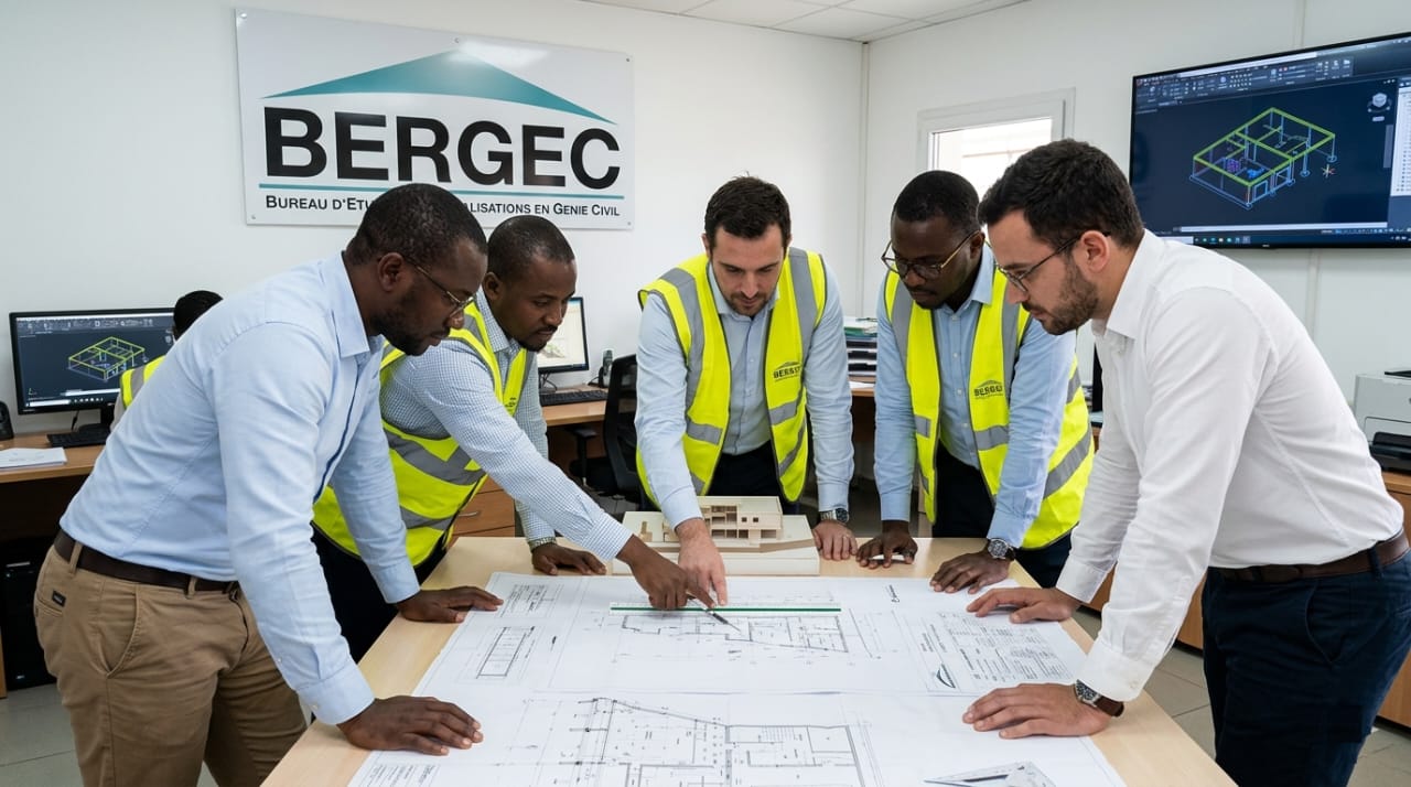 Équipe technique de BERGEC au bureau d'études